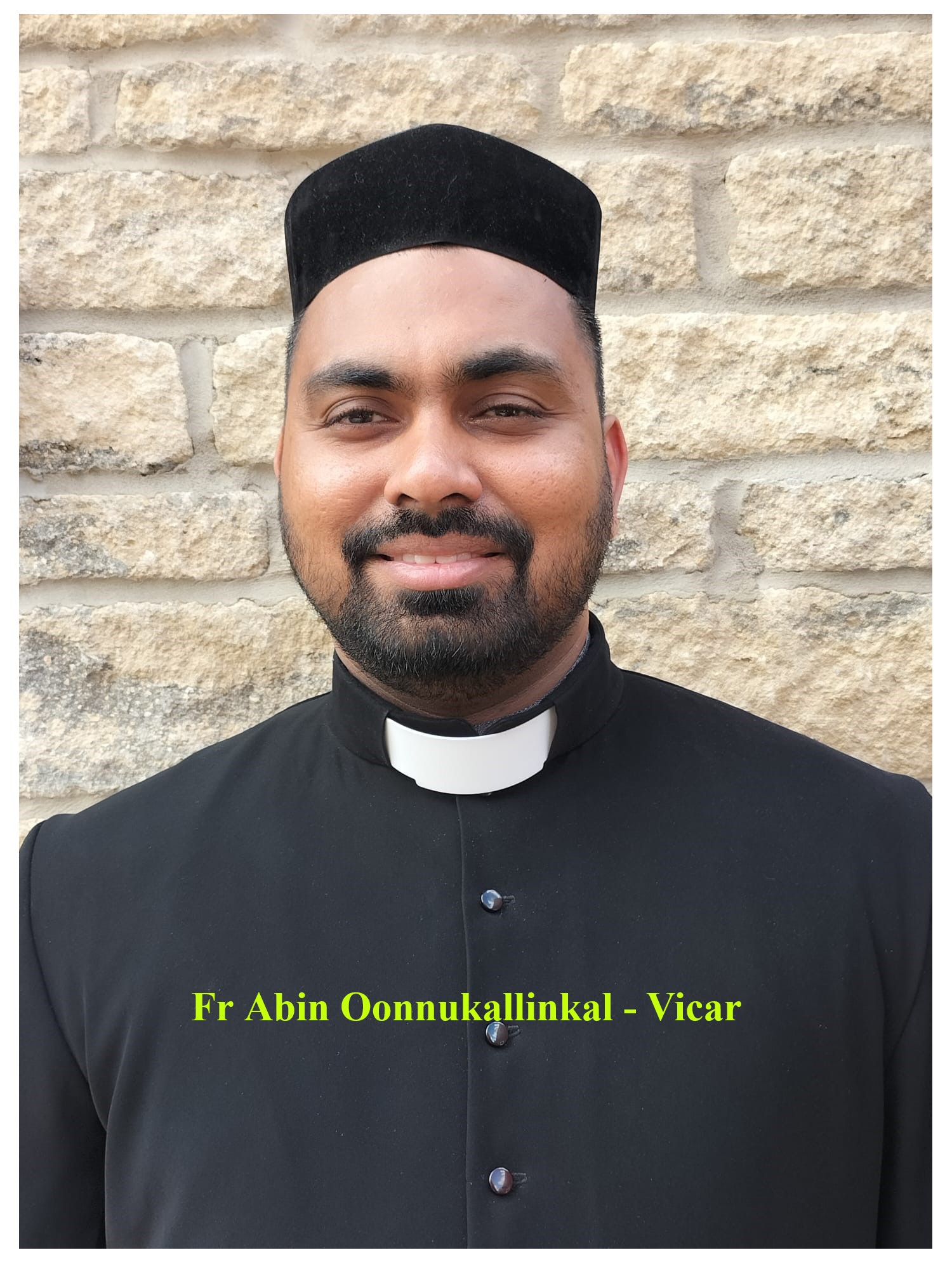 Fr Abin Oonnukallinkal, Vicar